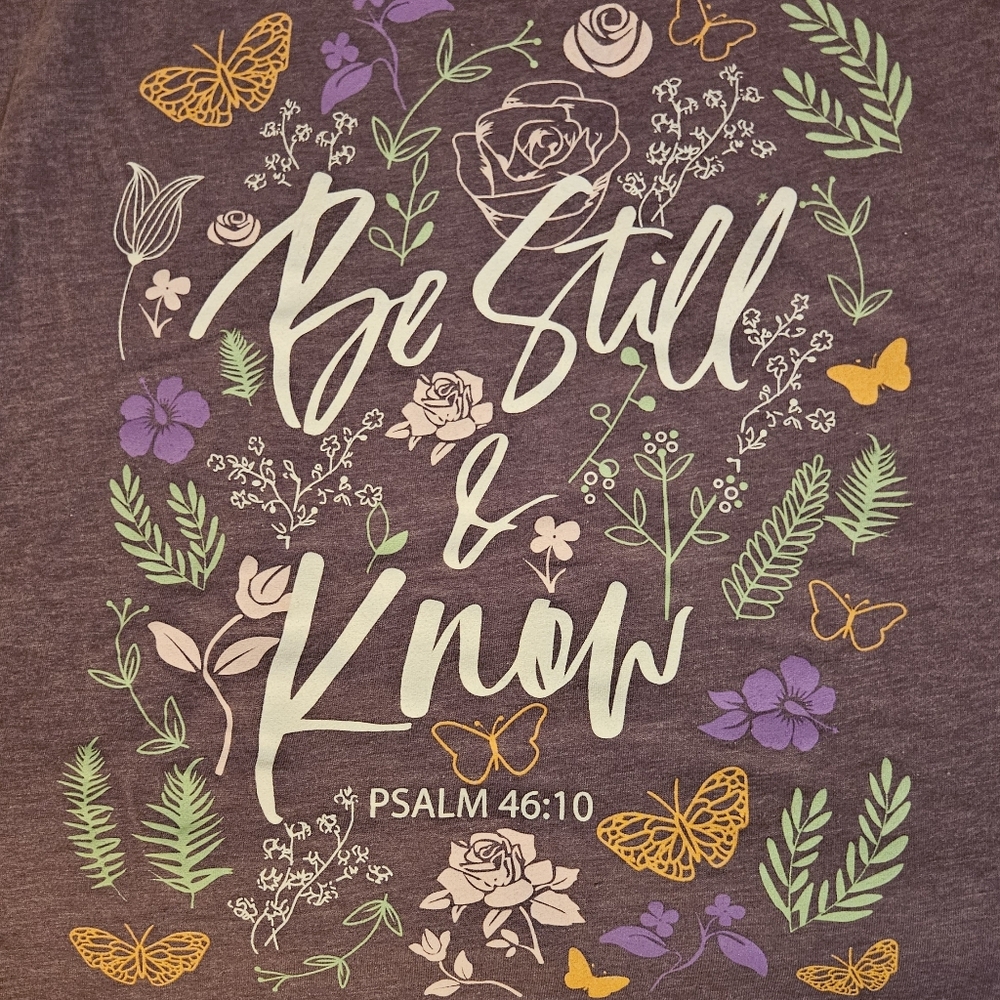 Purple Tee with Floral Design - Picture 2 of 5